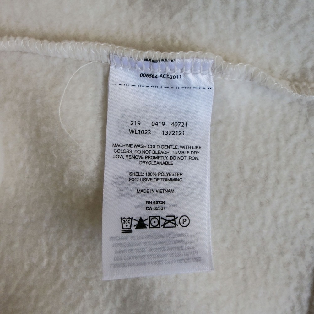 Women's Classic Preppy Columbia Thermal Fleece Vest Off White Size M - Picture 5 of 6